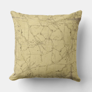 Road Trip Map Throw Pillow