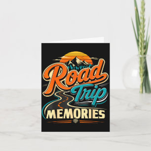 Road trip memories retro vintage mountain family card