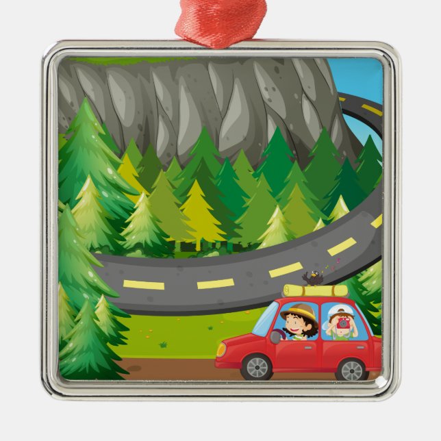 Road trip metal ornament (Front)