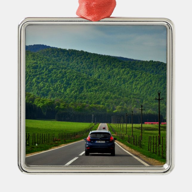 Road trip metal ornament (Front)