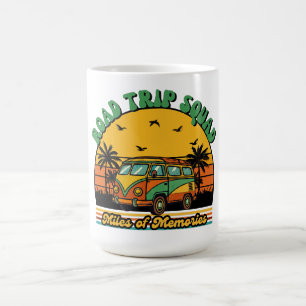 Road Trip Squad Coffee Mug   Retro 70s Travel Cup