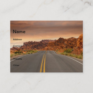 Road trip sunset business card