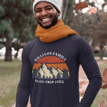 Road Trip Sunset Custom Family Reunion Long Sleeve T-Shirt<br><div class="desc">This cool retro sunset over rocky mountains in nature makes a great image for a set of customized t-shirts for a family reunion, road trip, or summer vacation. Commemorate your holiday week with matching tees for mom, dad, brother and sister. Just add your own last name and the year with...</div>