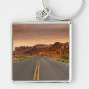 Road trip sunset keychain