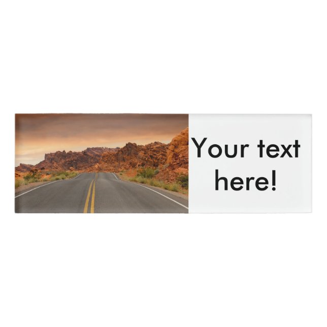 Road trip sunset name tag (Front)
