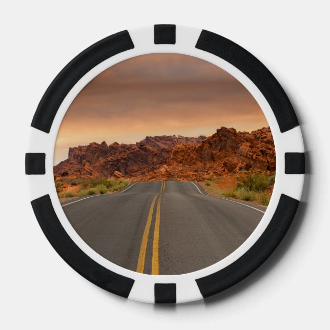 Road trip sunset poker chips (Front)