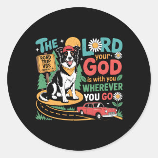 Road Trip Vbs 2026 Christian Dog Bible Theme Classic Round Sticker