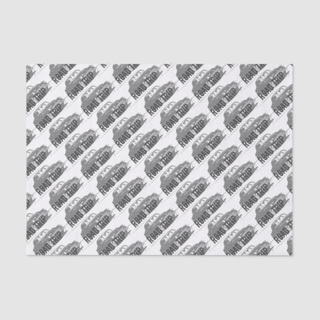 Road Trip Vintage Car Tissue Paper (Front)
