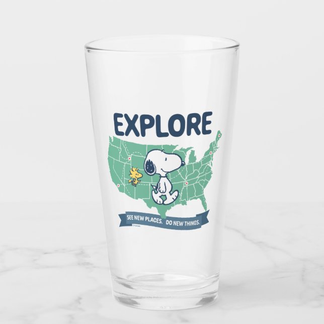 Road Trippin | Peanuts Explore Glass (Front)