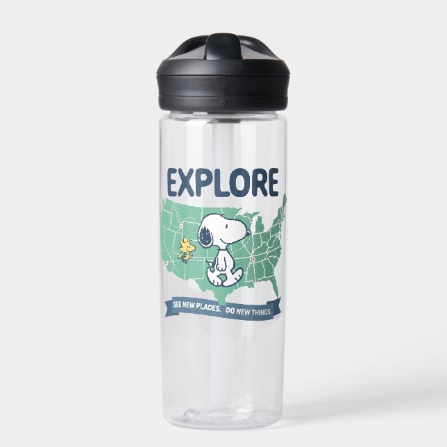 Road Trippin | Peanuts Explore Water Bottle (Front)