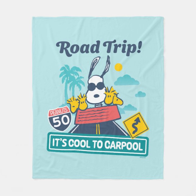Road Trippin | Peanuts It's Cool To Carpool Fleece Blanket (Front)