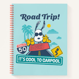Road Trippin   Peanuts It's Cool To Carpool Notebook