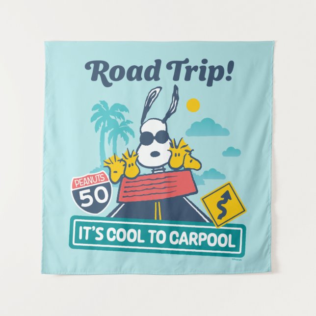 Road Trippin | Peanuts It's Cool To Carpool Tapestry (Front)