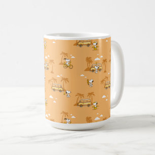 Road Trippin Peanuts Snoopy Beach Pattern Coffee Mug