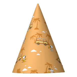 Road Trippin Peanuts Snoopy Beach Pattern Party Hat