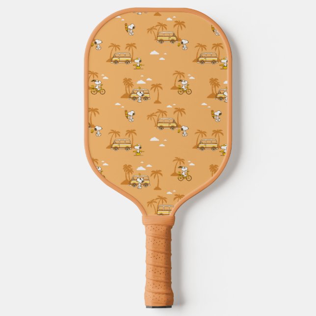 Road Trippin | Peanuts Snoopy Beach Pattern Pickleball Paddle (Front)