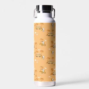 Road Trippin   Peanuts Snoopy Beach Pattern Water Bottle