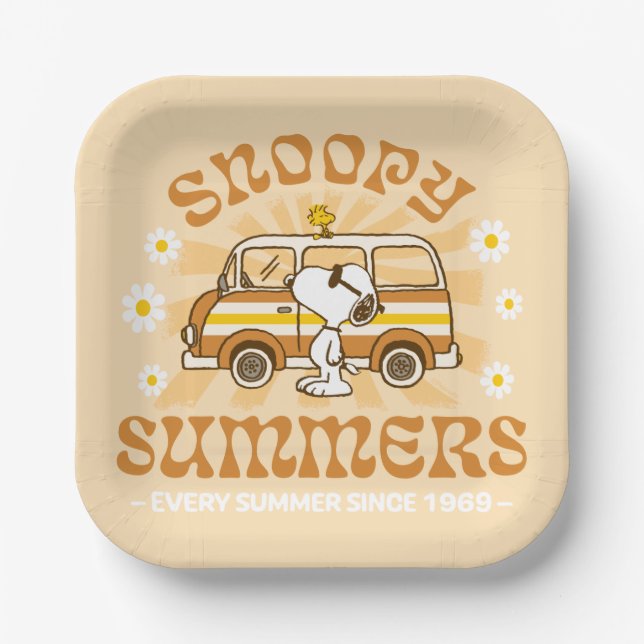 Road Trippin | Peanuts Snoopy Summers Paper Plate (Front)