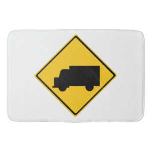 Road Truck Warning Sign Bath Mat