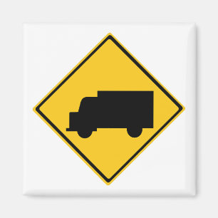 Road Truck Warning Sign Magnet