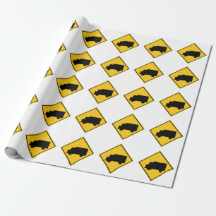 Road Truck Warning Sign Wrapping Paper