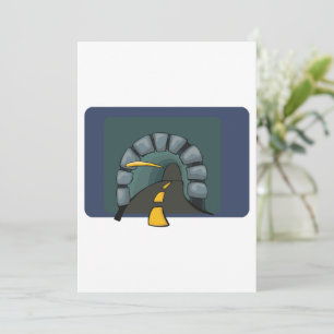 Road Tunnel With Yellow Line Markings Invitation