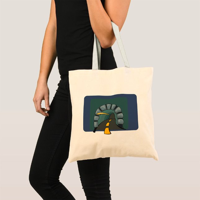Road Tunnel With Yellow Line Markings Tote Bag (Creator Uploaded)