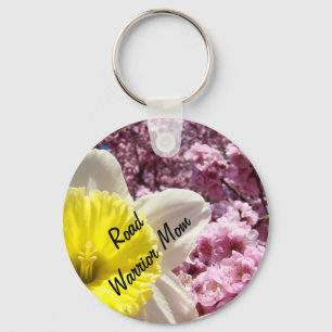 Road Warrior Mom keychains gifts Daffodil Flowers