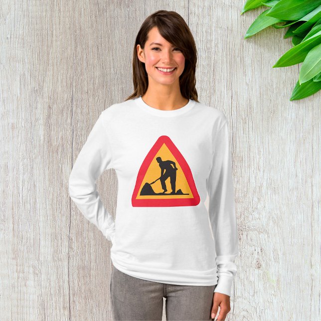 Road Work Ahead Sign Construction Zone Warning T-Shirt (Creator Uploaded)