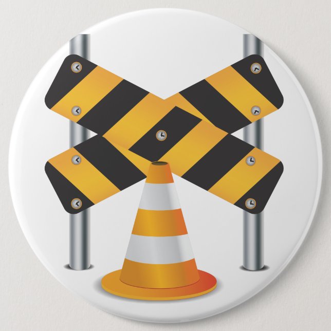 Road Works 6 Inch Round Button (Front)