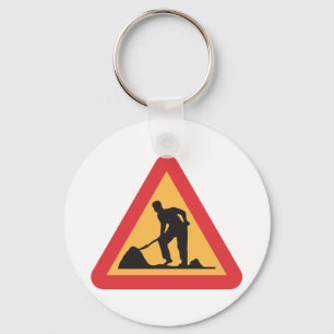 Road Works Sign Keychain