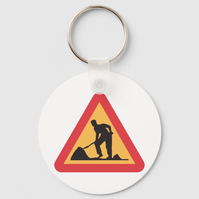 Road Works Sign Keychain (Front)