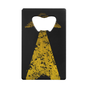 Road Yellow Painted Arrow Wallet Bottle Opener