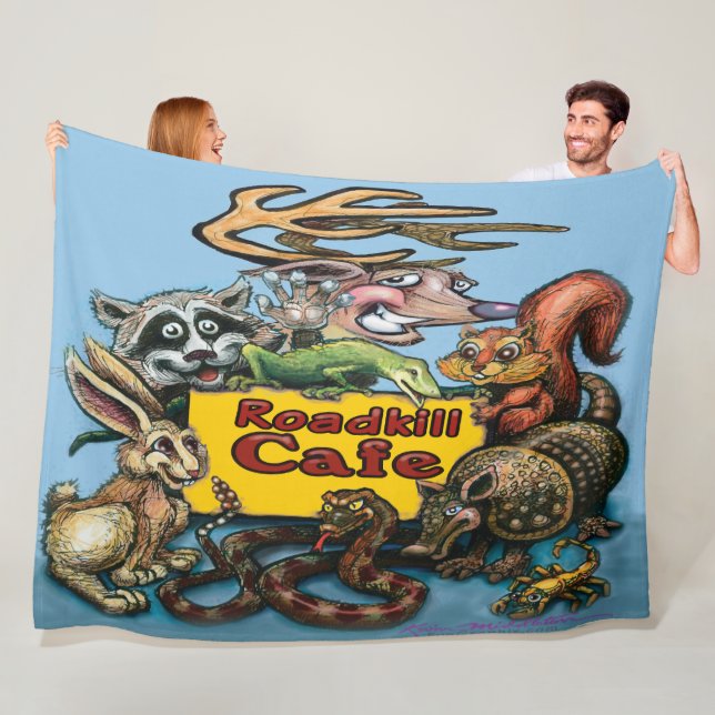 Roadkill Cafe Fleece Blanket (In Situ)