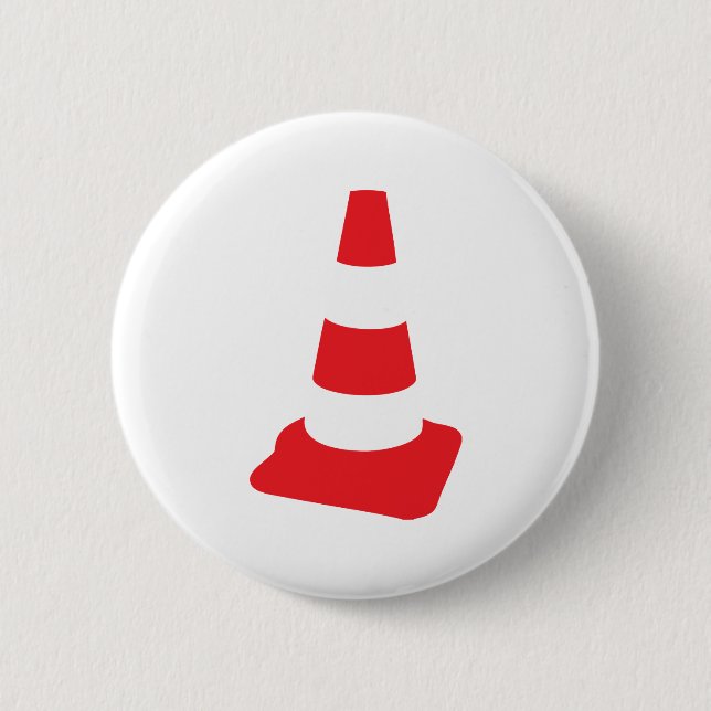 roadmarker traffic cone roadwork 2 inch round button (Front)