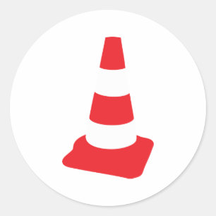 roadmarker traffic cone roadwork classic round sticker