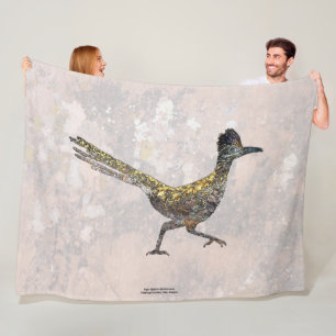 ROADRUNNER BASKING IN NEW MEXICO SUNSHINE FLEECE BLANKET