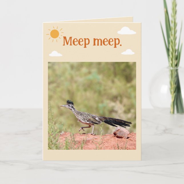 Roadrunner Folded Birthday Card (Front)