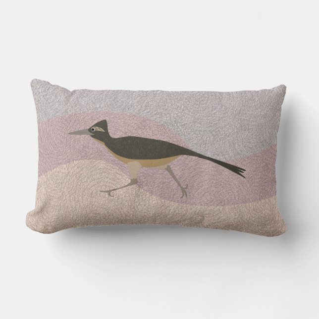 Roadrunner Lumbar Throw Pillow (Front)