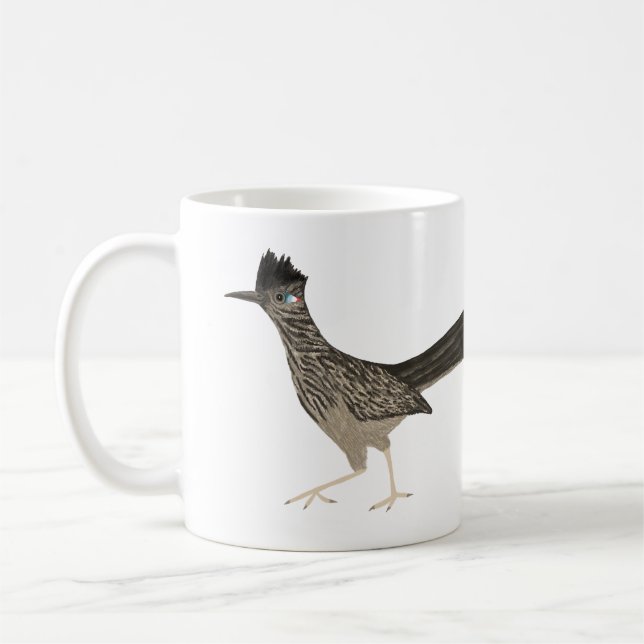 Roadrunner Roadrunning Pencil Drawing Coffee Mug (Left)