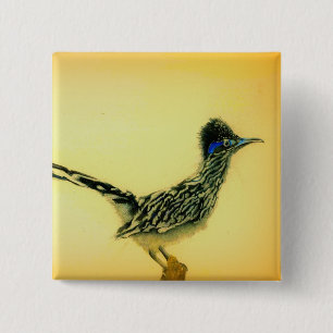 Roadrunner wearable art 2 inch square button