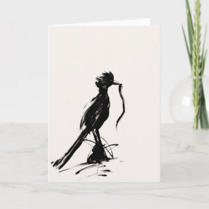 Roadrunner with snake greeting card