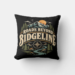 Roads Beyond Ridgeline Mountain Adventure Throw Pillow