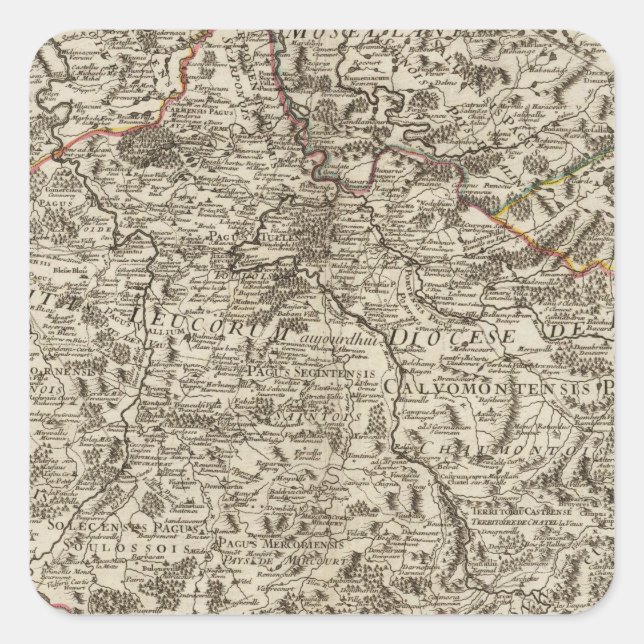 Roads of France Square Sticker (Front)
