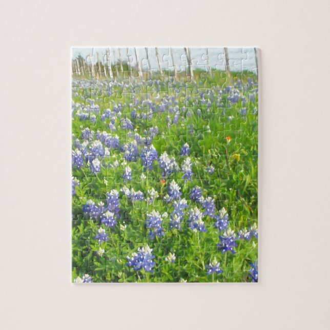 Roadside Bluebonnets Jigsaw Puzzle (Vertical)