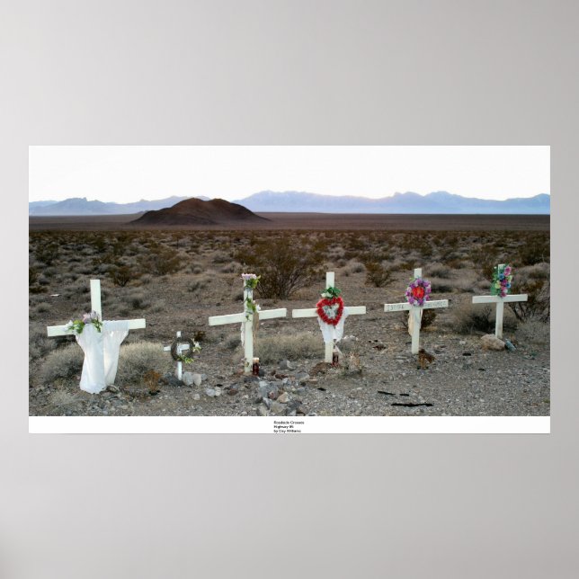 Roadside Crosses, Highway 95 Poster (Front)