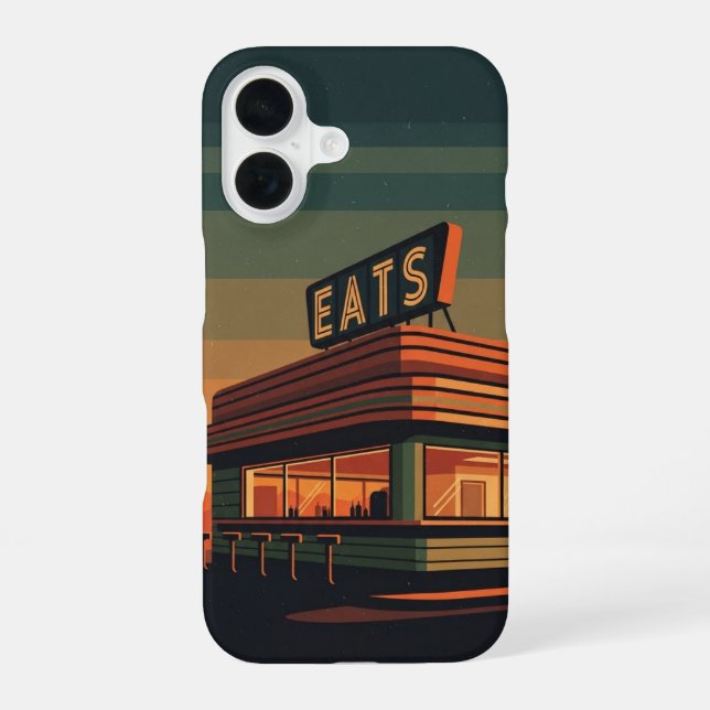 Roadside Diner Silence iPhone 16 Case (Back)
