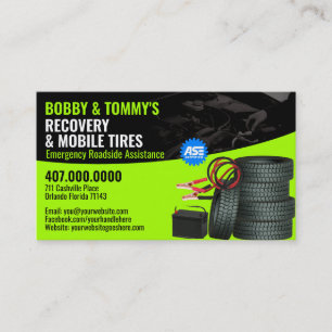 Roadside Emergency Recovery Auto Repair Business Card