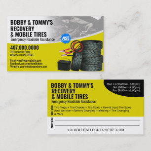 Roadside Emergency Recovery Auto Repair Business Card