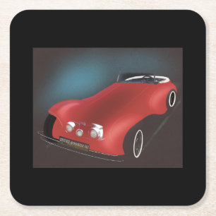 Roadster 13 square paper coaster